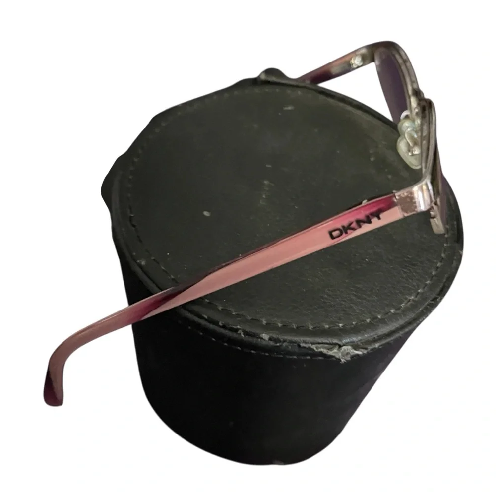 DKNY by Donna Karen Pink and Silver Semi-Rimless cat eye frames glasses